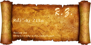 Rády Zita névjegykártya